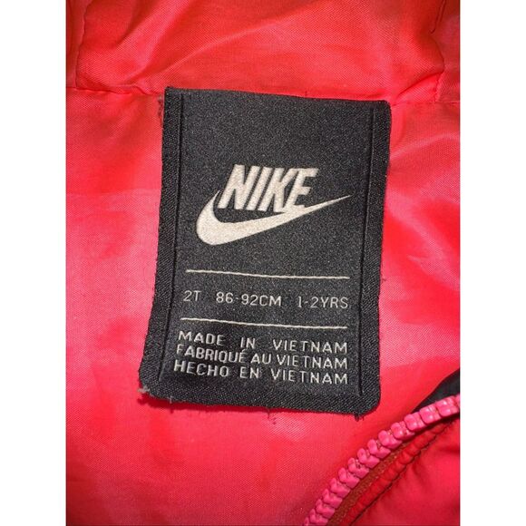 Nike Little Kid's Zip Front Racer Red/Black Hooded Puffer Jacket boys size 3T - Picture 5 of 5